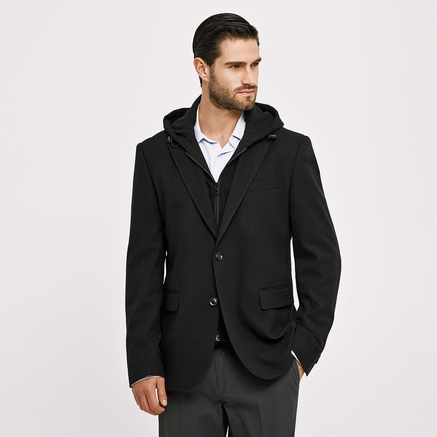 Unisex Σακάκι Slim Γραμμής με Κουκούλα SOGO Unisex Σακάκι Slim Γραμμής με Κουκούλα SOGO