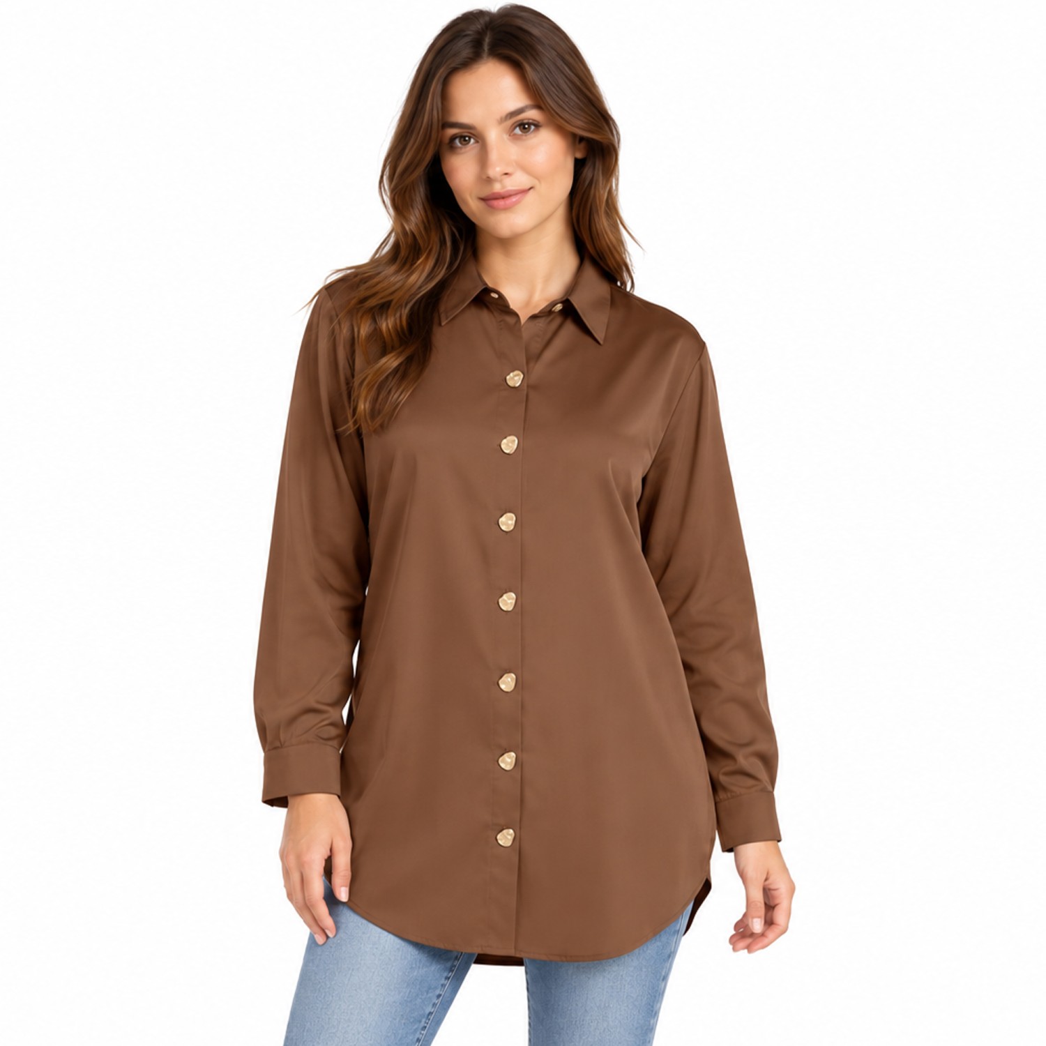 Γυναικείο Σατέν Πουκάμισο Oversized CAVALIERI
