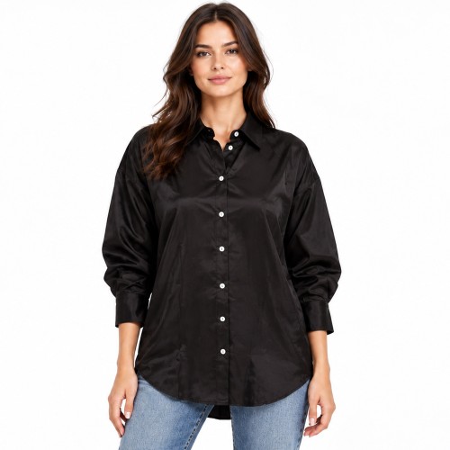 Γυναικείο Πουκάμισο Oversized με Σατέν Υφή CAVALIERI