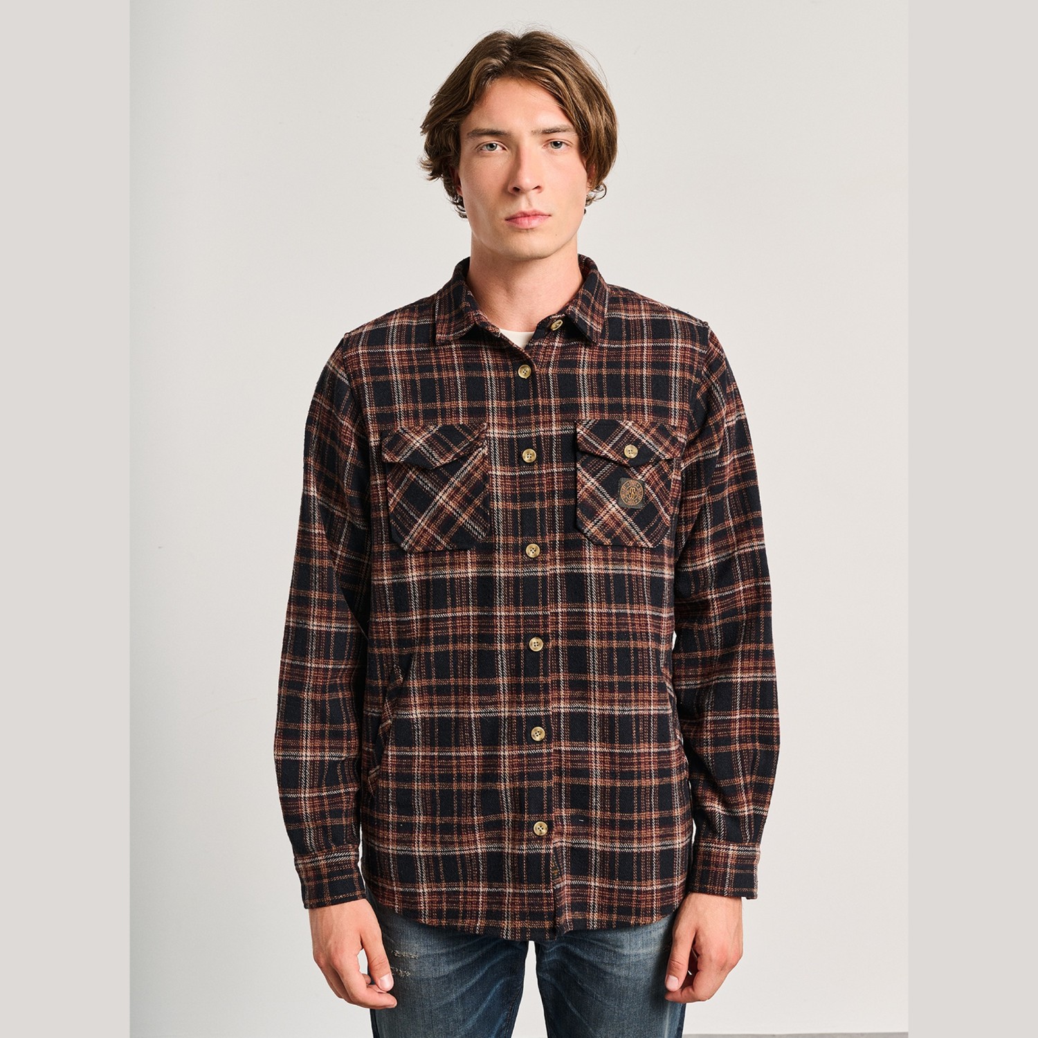 Ανδρικό Πουκάμισο Overshirt Καρό Εκτόρ STAFF