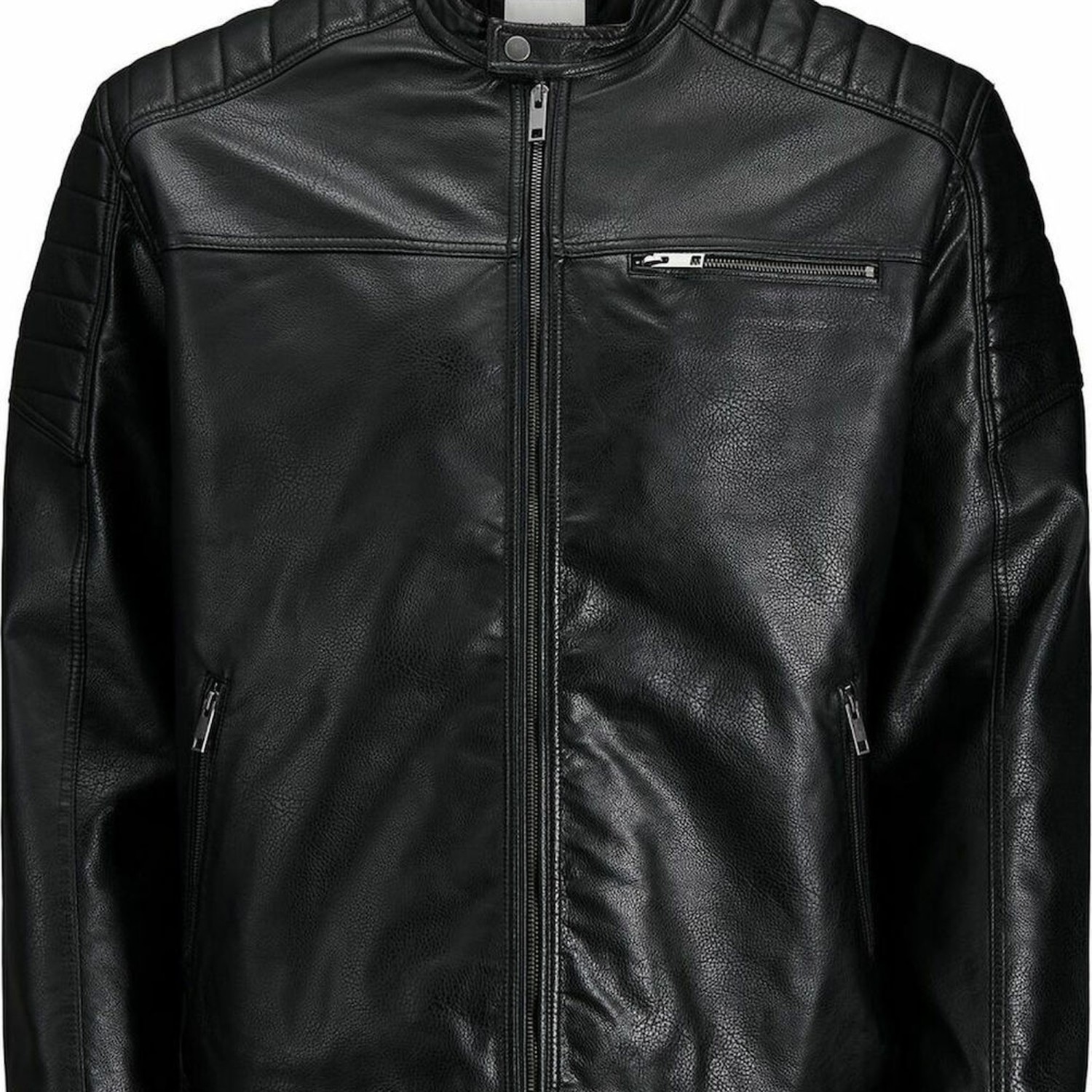 Ανδρικό Δερμάτινο Μπουφάν Biker Στυλ JACK & JONES