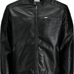 Ανδρικό Δερμάτινο Μπουφάν Biker Στυλ JACK & JONES