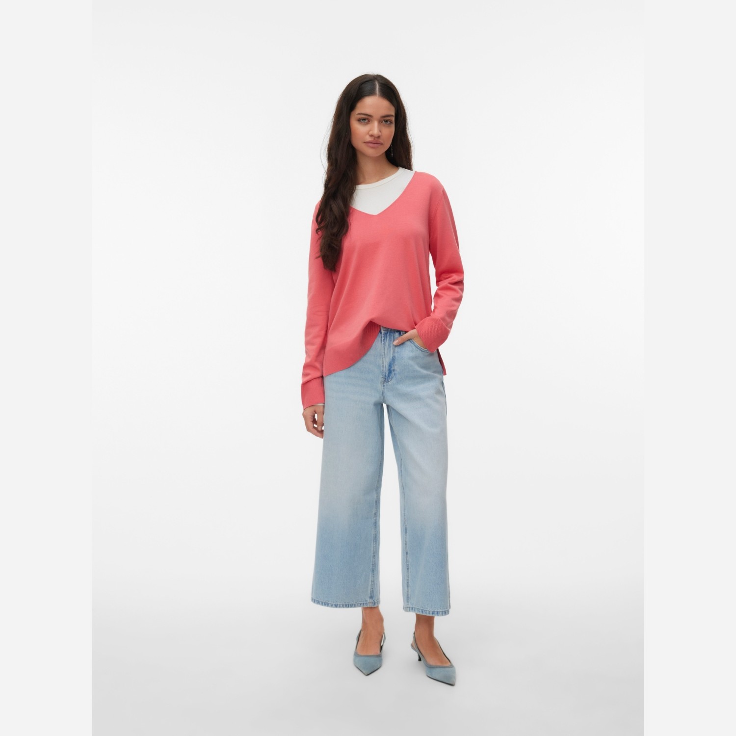 Γυναικεία Πλεκτή Μπλούζα με Λαιμόκοψη V VERO MODA