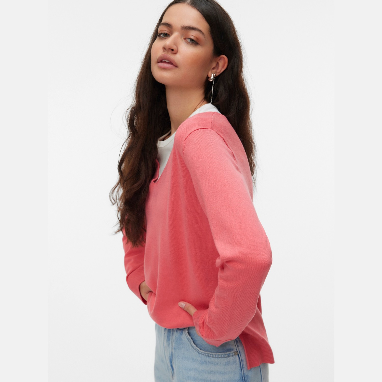Γυναικεία Πλεκτή Μπλούζα με Λαιμόκοψη V VERO MODA