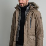 Unisex Τζάκετ με Αποσπώμενη Κουκούλα και Γούνα NAVY & GREEN