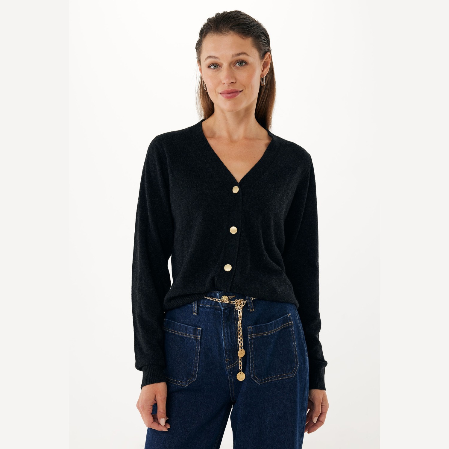 Γυναικεία Ζακέτα Cashmere με Χρυσά Κουμπιά MEXX