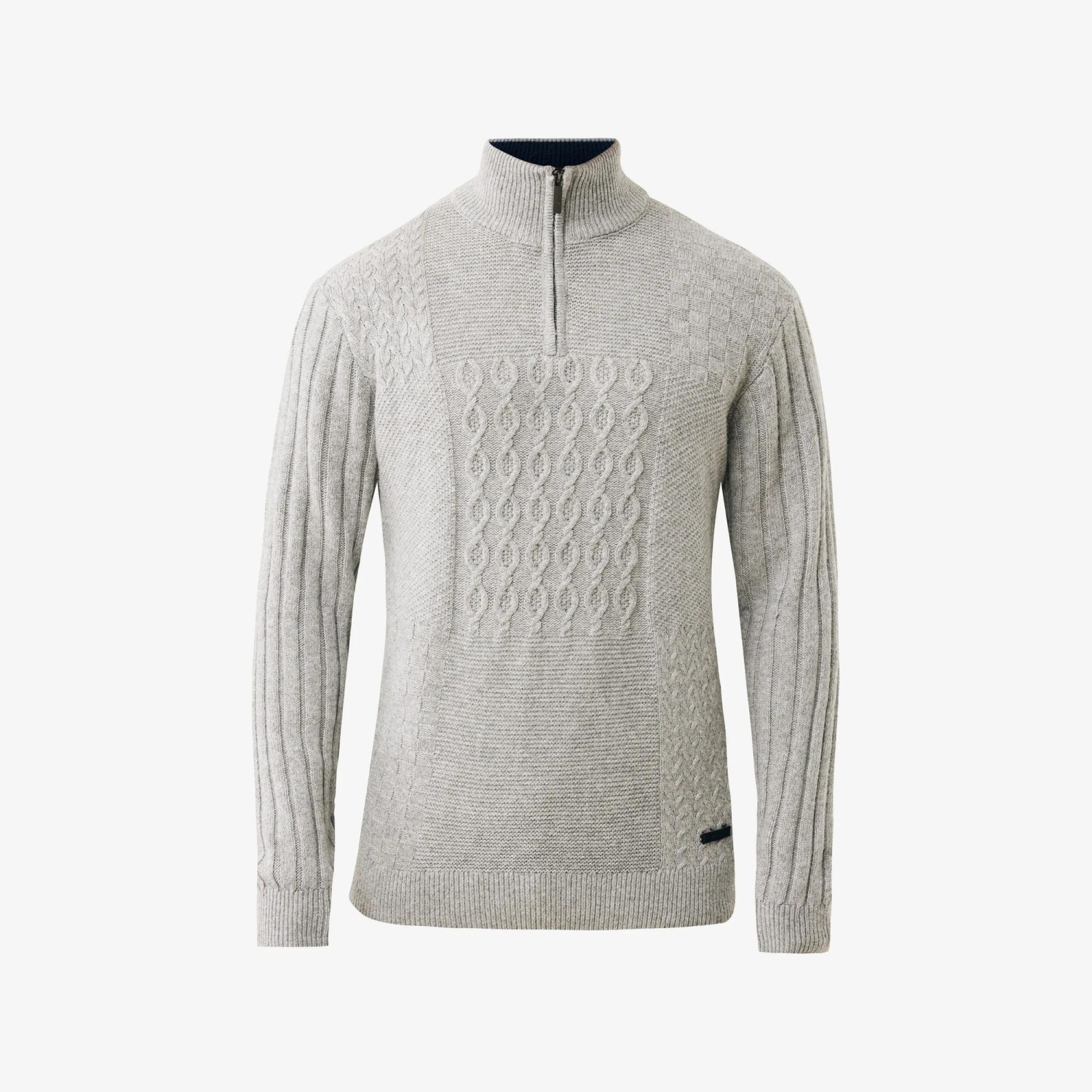 Ανδρική Πλεκτή Μπλούζα Half Zip Patchwork MEXX