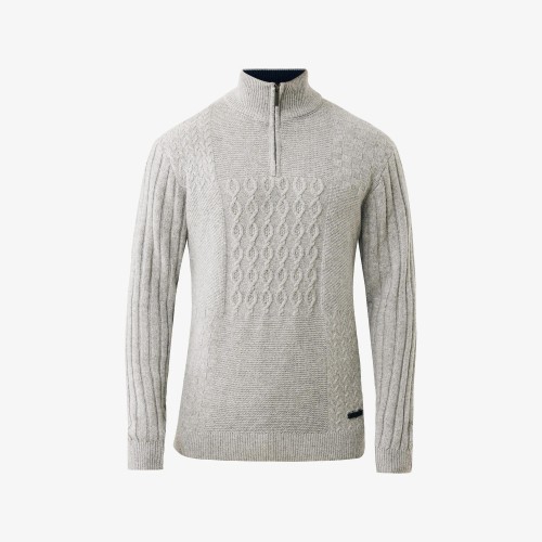 Ανδρική Πλεκτή Μπλούζα Half Zip Patchwork MEXX