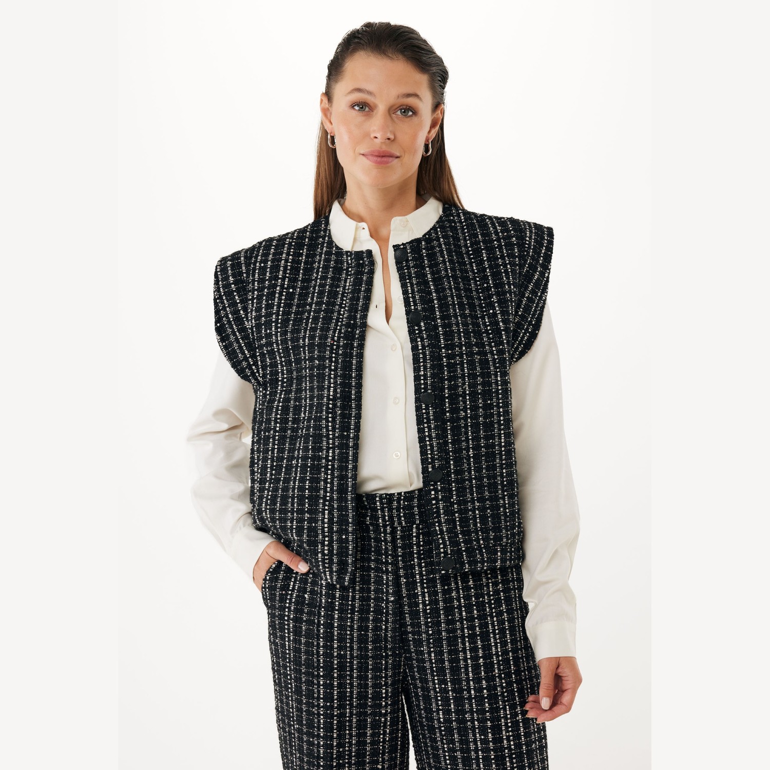 Γυναικείο Γιλέκο Tweed με Παγιέτες MEXX
