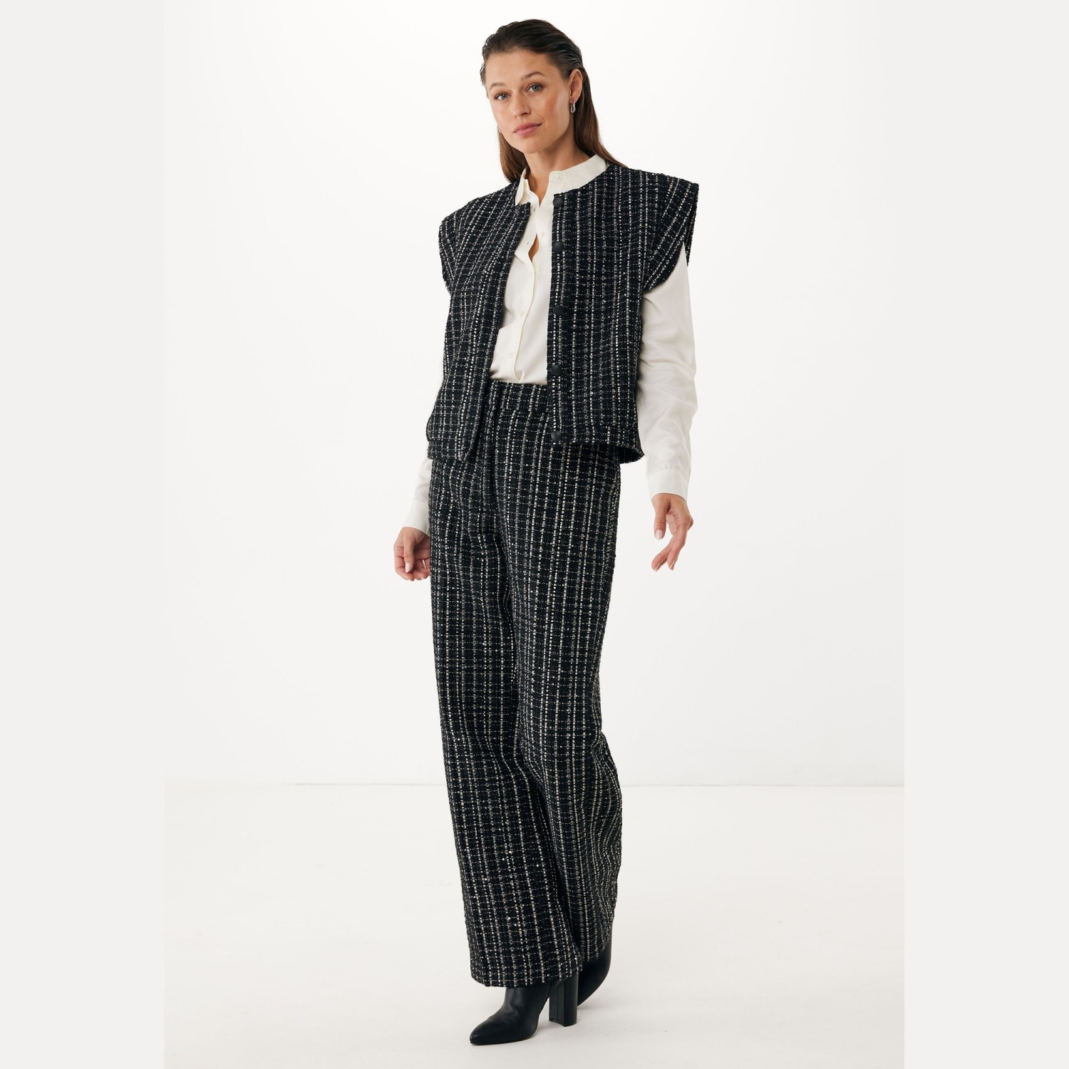 Γυναικείο Γιλέκο Tweed με Παγιέτες MEXX
