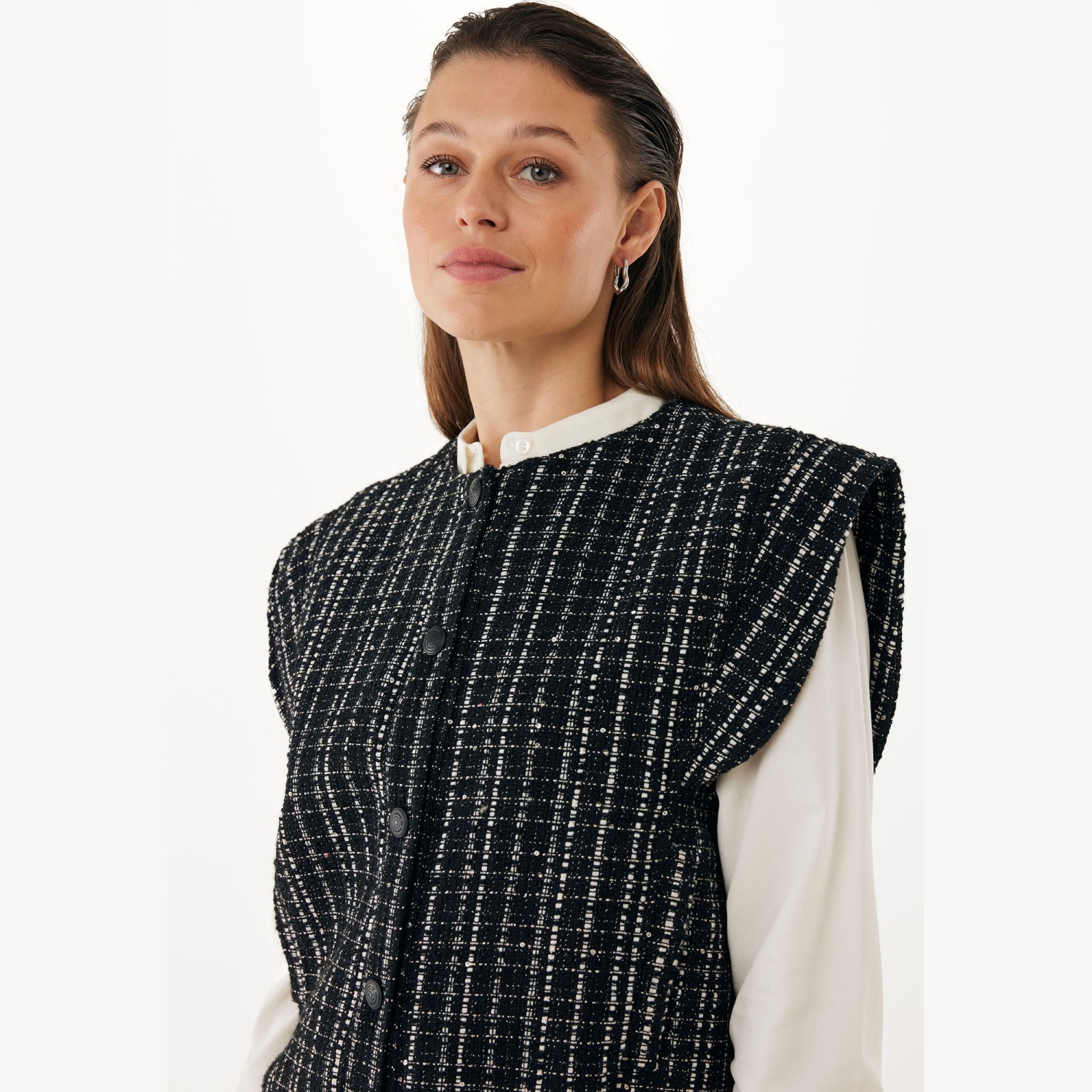 Γυναικείο Γιλέκο Tweed με Παγιέτες MEXX