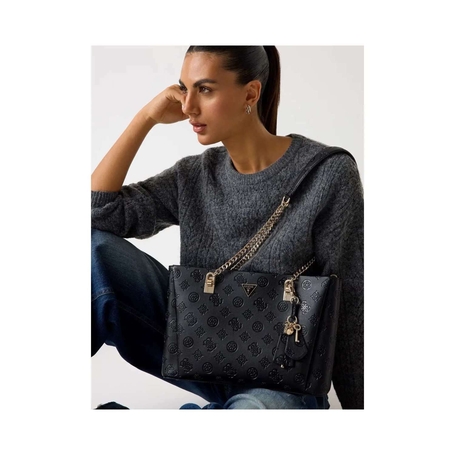 Γυναικεία Τσάντα Ώμου με Αλυσίδα Tisha GUESS