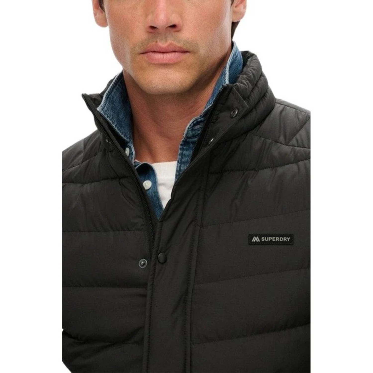 Ανδρικό Μπουφάν Καπιτονέ με Κουμπιά Softshell SUPERDRY