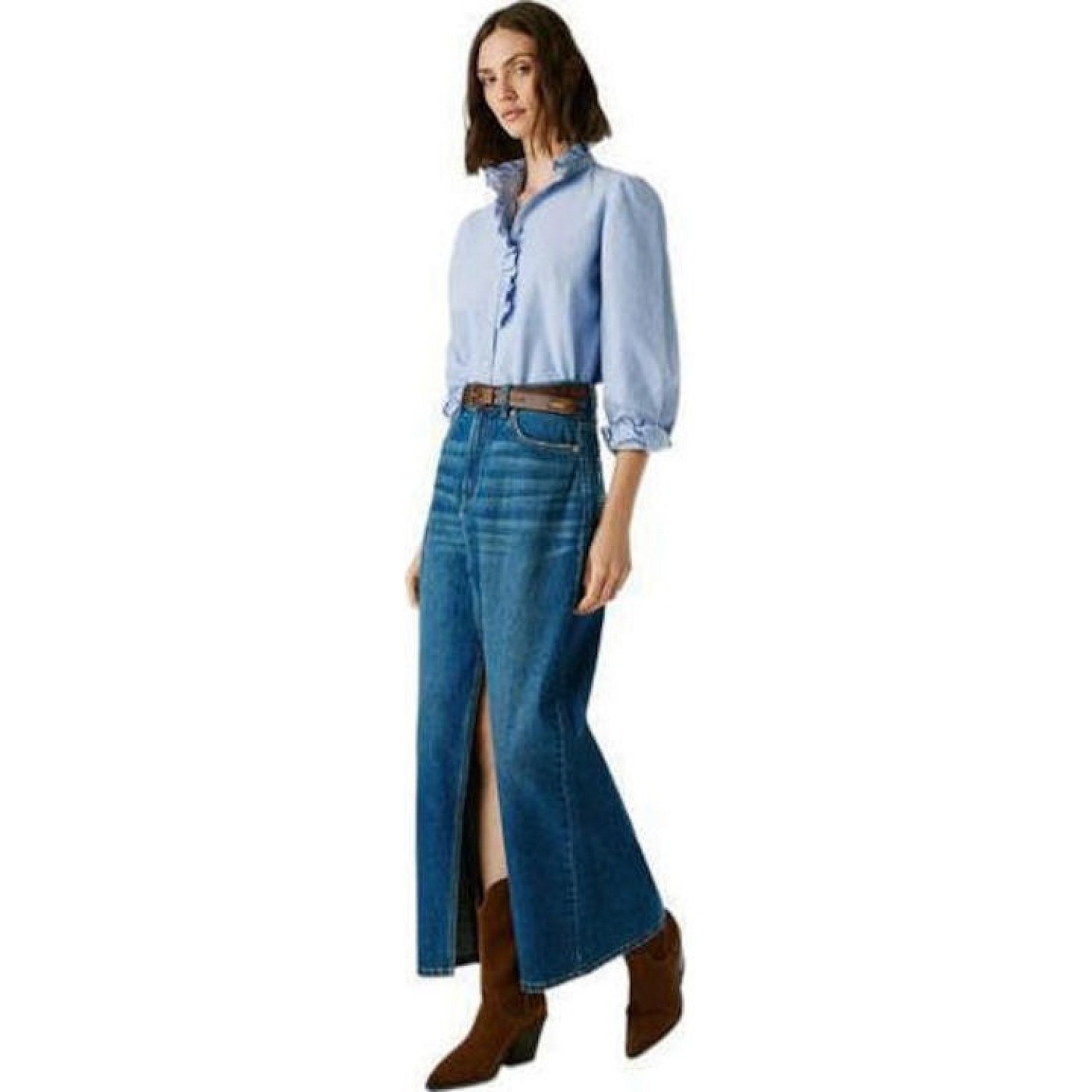 Γυναικεία Τζιν Φούστα Maxi με Σκίσιμο PEPE JEANS
