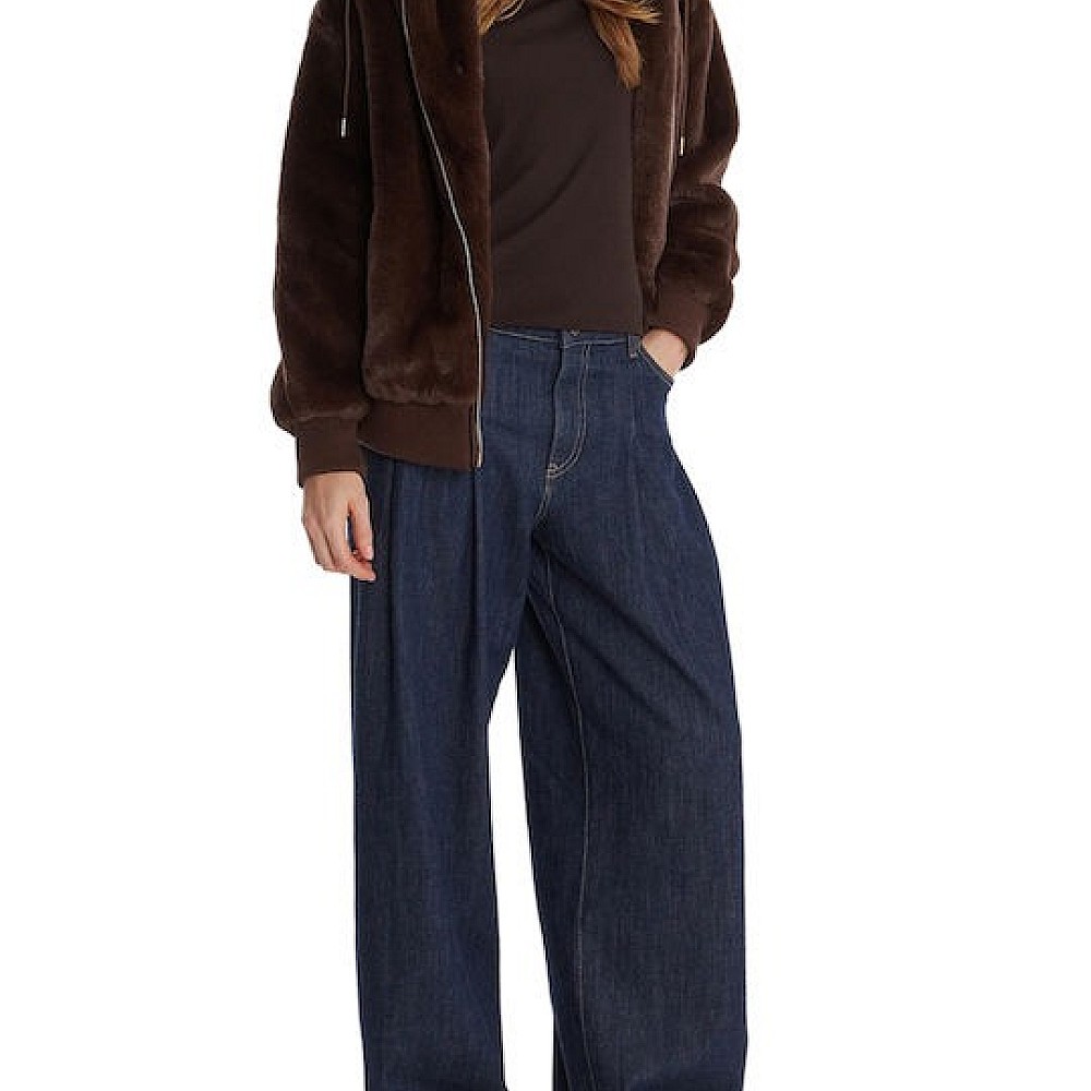 Γυναικείο Μπουφάν Faux Fur με Κουκούλα GUESS