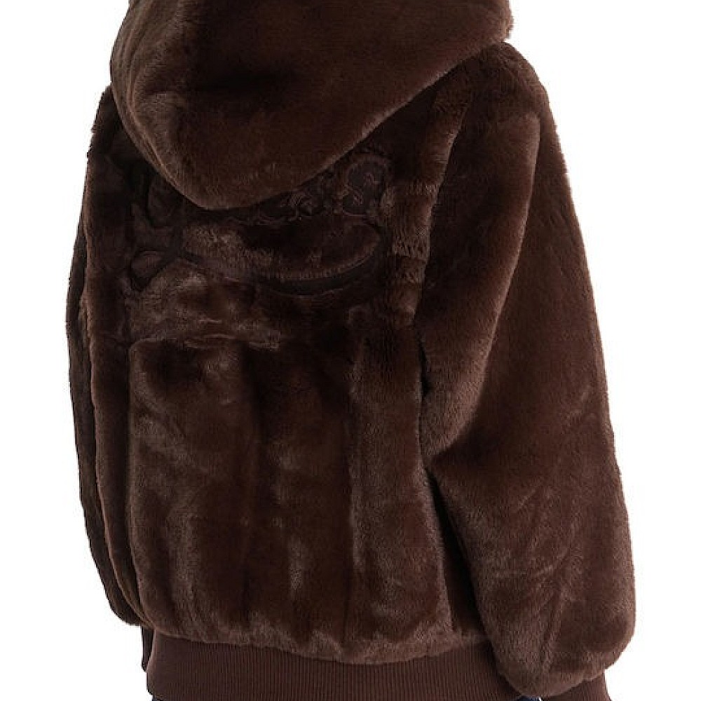Γυναικείο Μπουφάν Faux Fur με Κουκούλα GUESS