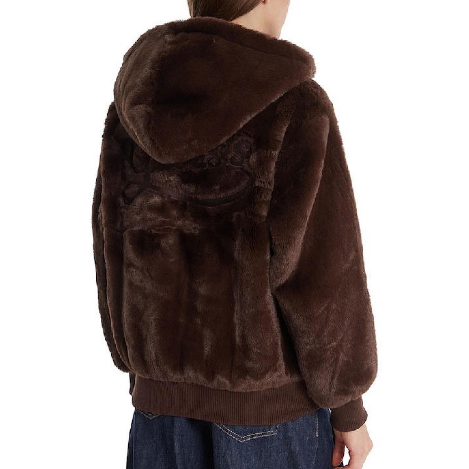 Γυναικείο Μπουφάν Faux Fur με Κουκούλα GUESS