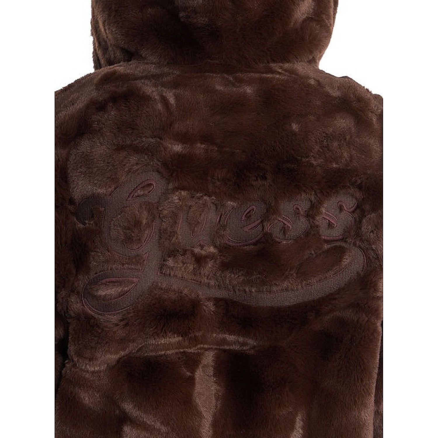 Γυναικείο Μπουφάν Faux Fur με Κουκούλα GUESS