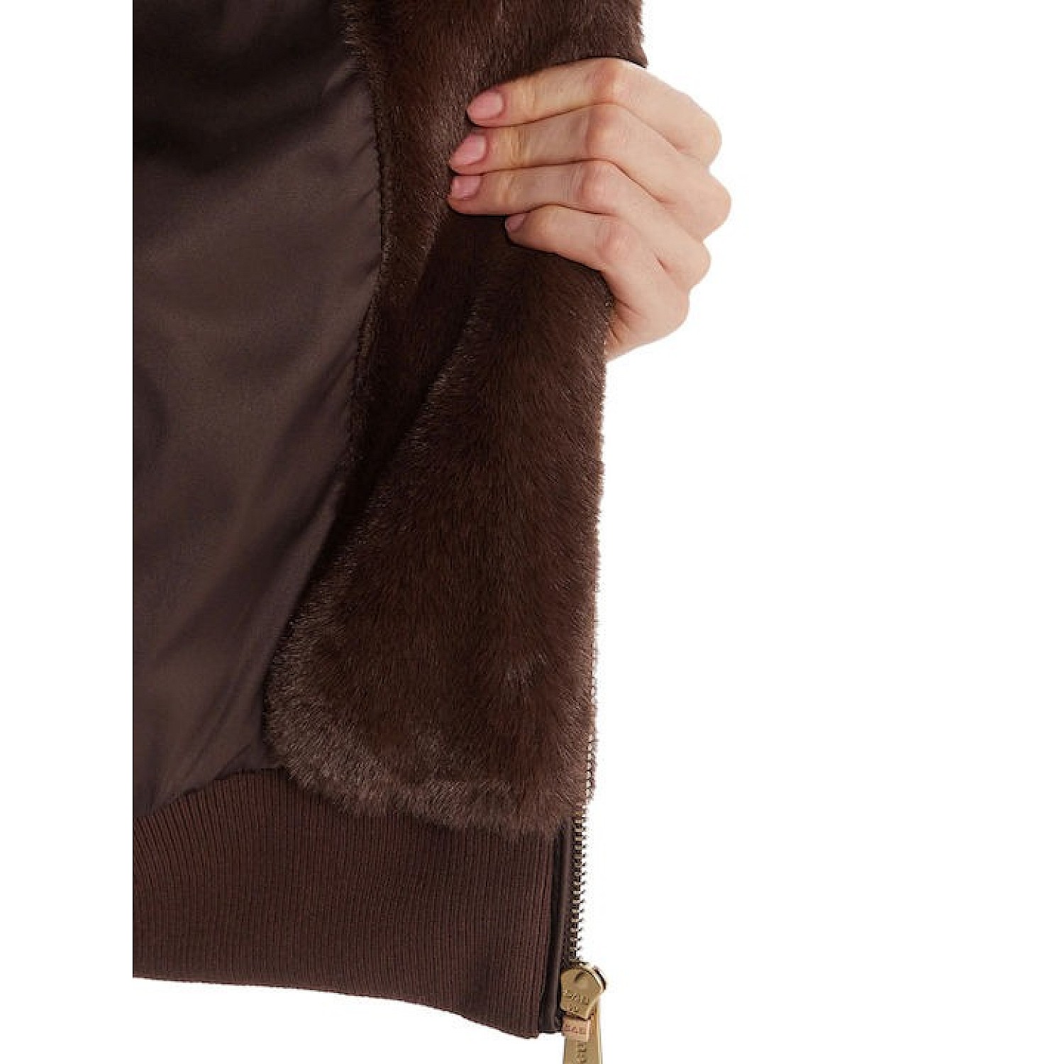 Γυναικείο Μπουφάν Faux Fur με Κουκούλα GUESS