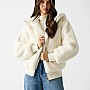 Γυναικείο Μπουφάν Faux Fur με Κουκούλα GUESS
