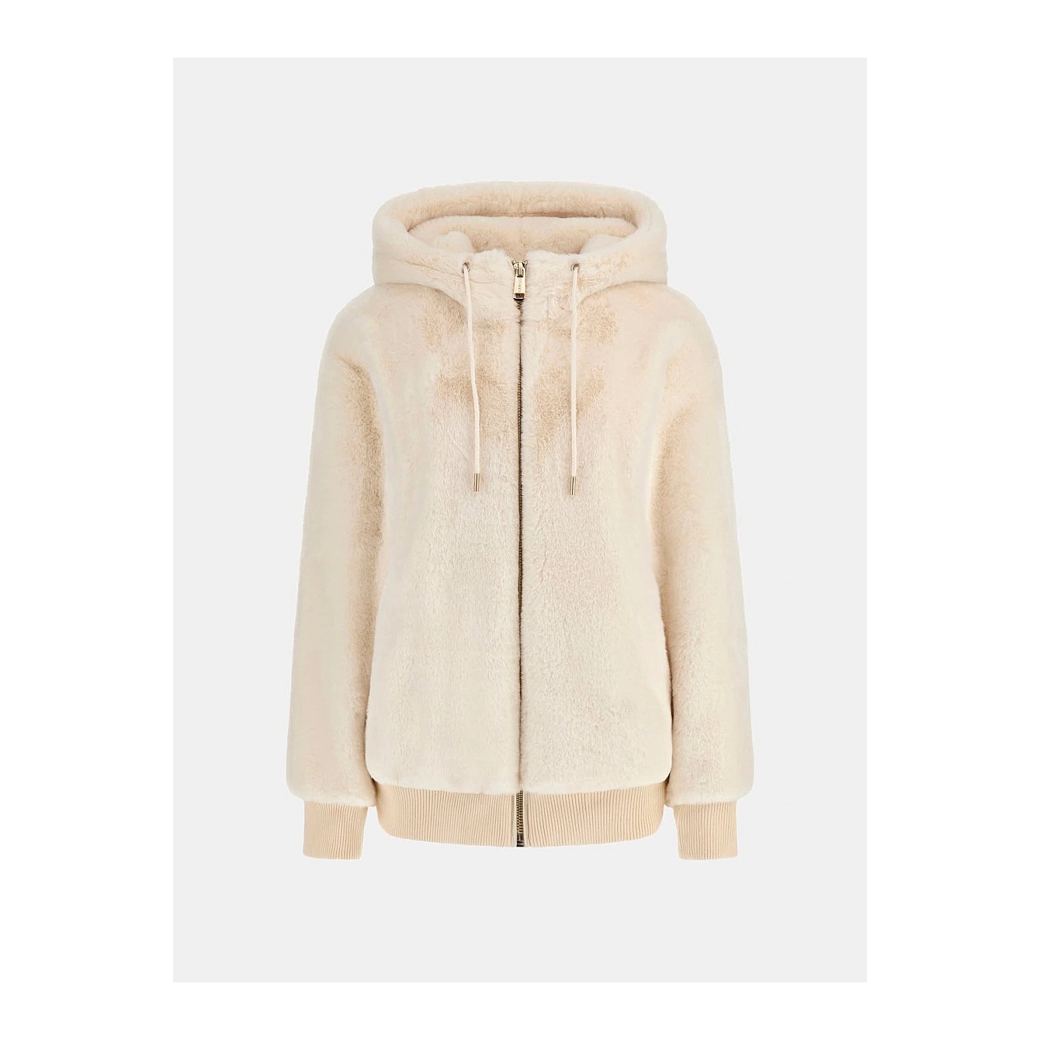 Γυναικείο Μπουφάν Faux Fur με Κουκούλα GUESS