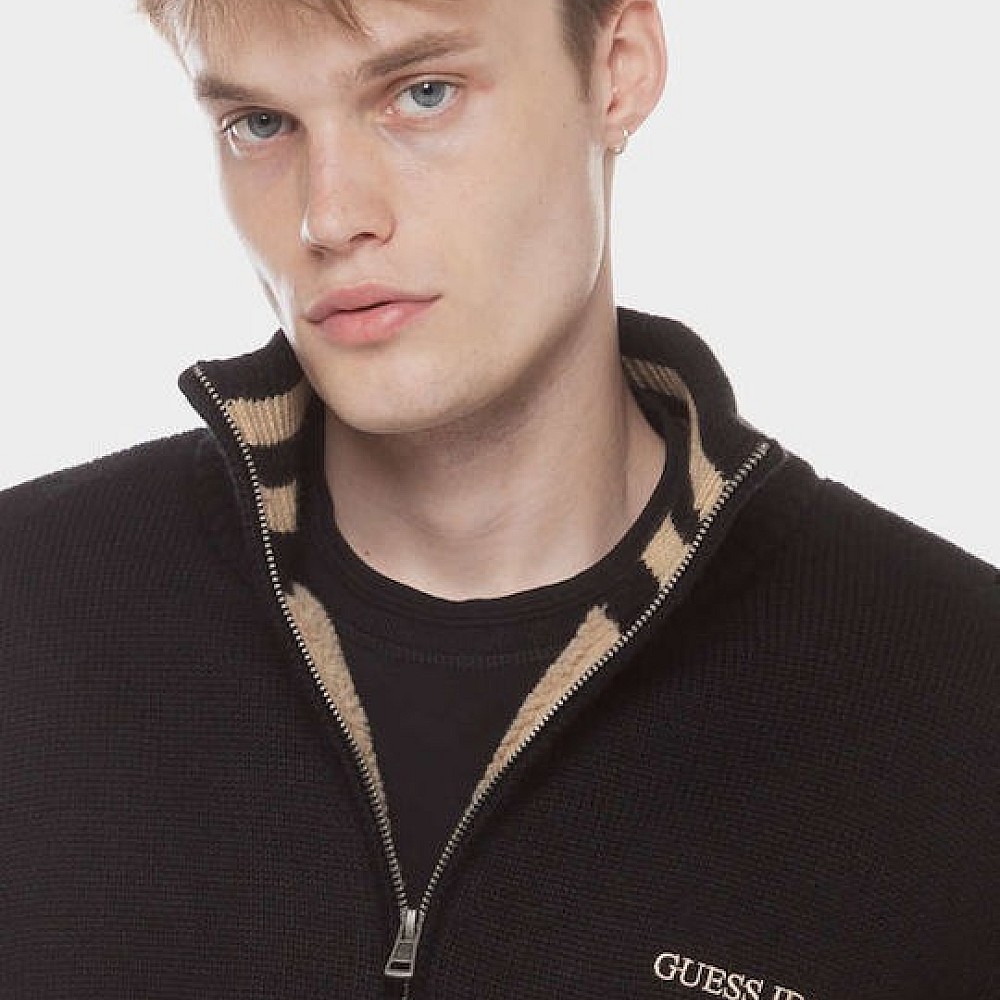 Ανδρική Πλεκτή Ζακέτα με Φερμουάρ GUESS