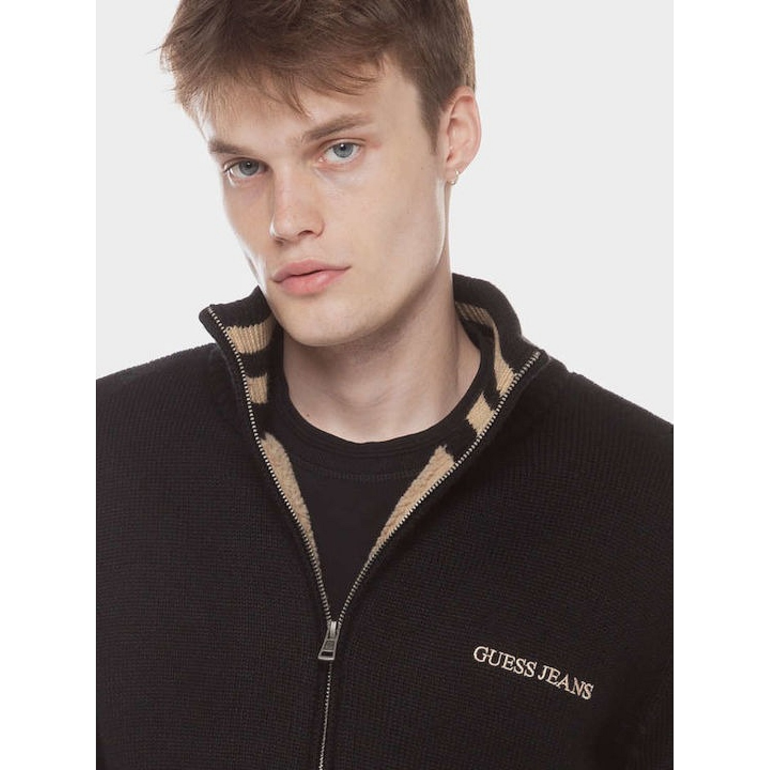 Ανδρική Πλεκτή Ζακέτα με Φερμουάρ GUESS