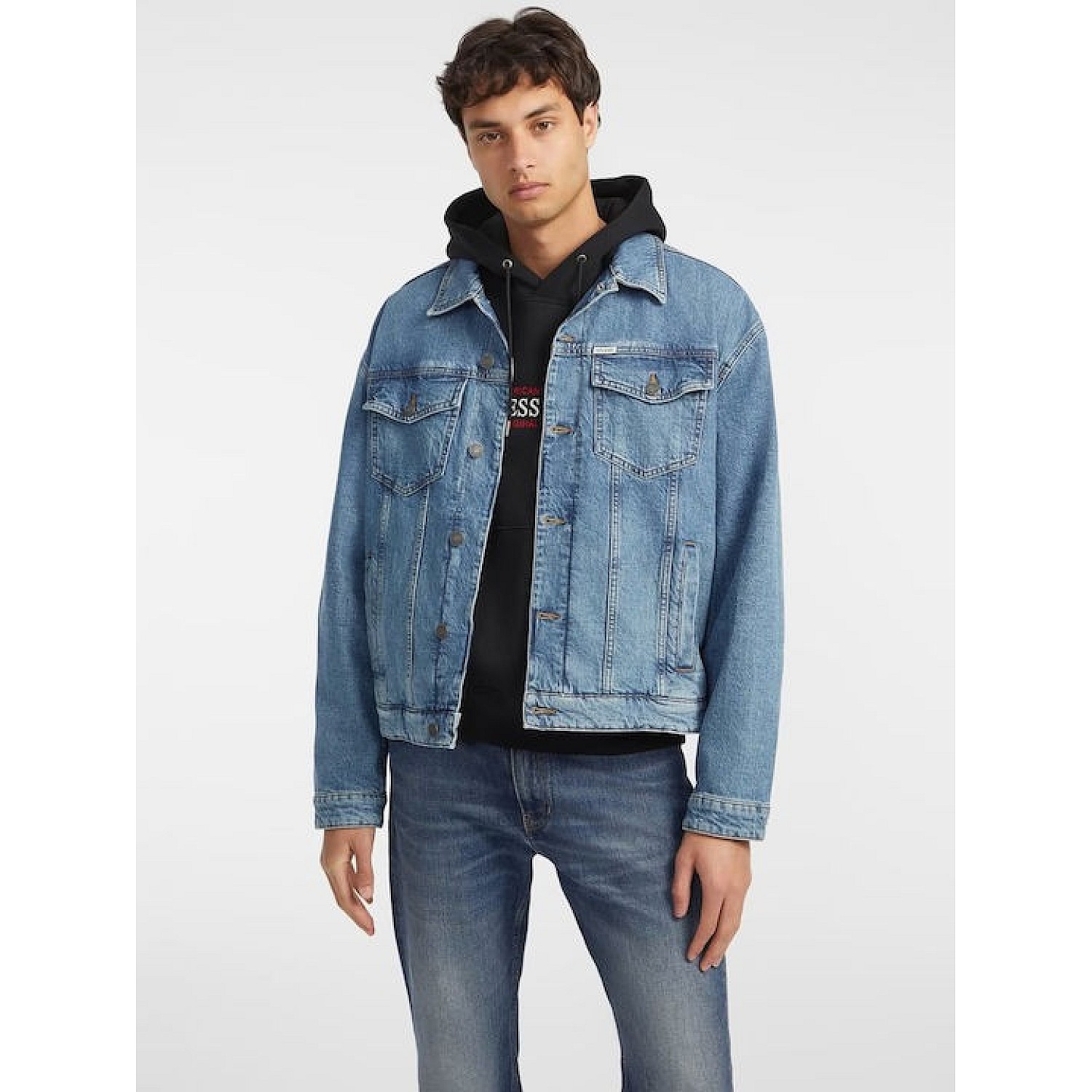 Ανδρικό Φούτερ με Κουκούλα και Λογότυπο GUESS Jeans