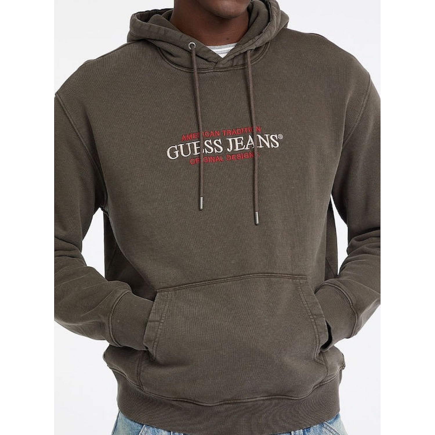 Ανδρικό Φούτερ με Κουκούλα και Κέντημα GUESS