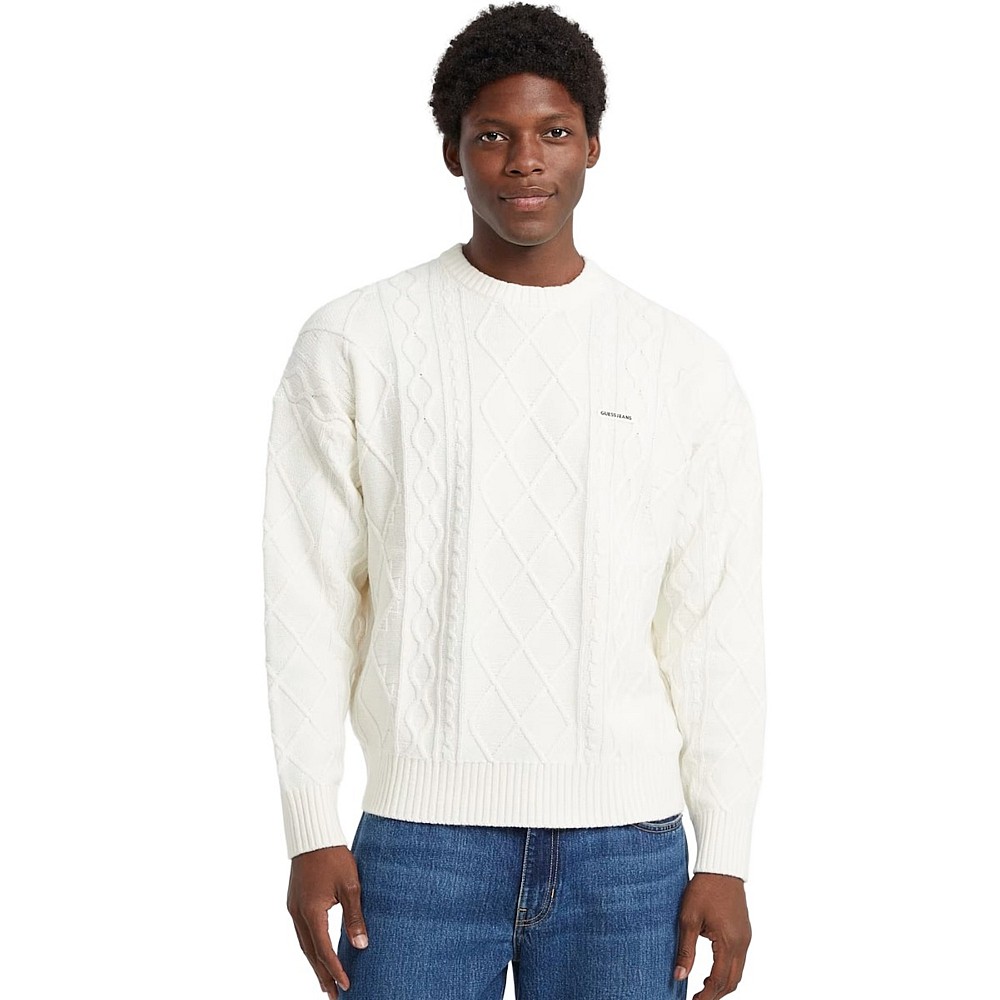 Ανδρικό Πλεκτό Πουλόβερ με Σχέδιο Cable Knit GUESS