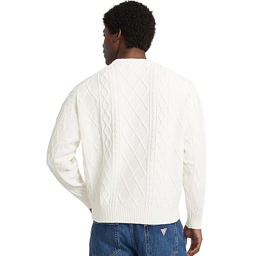 Ανδρικό Πλεκτό Πουλόβερ με Σχέδιο Cable Knit GUESS