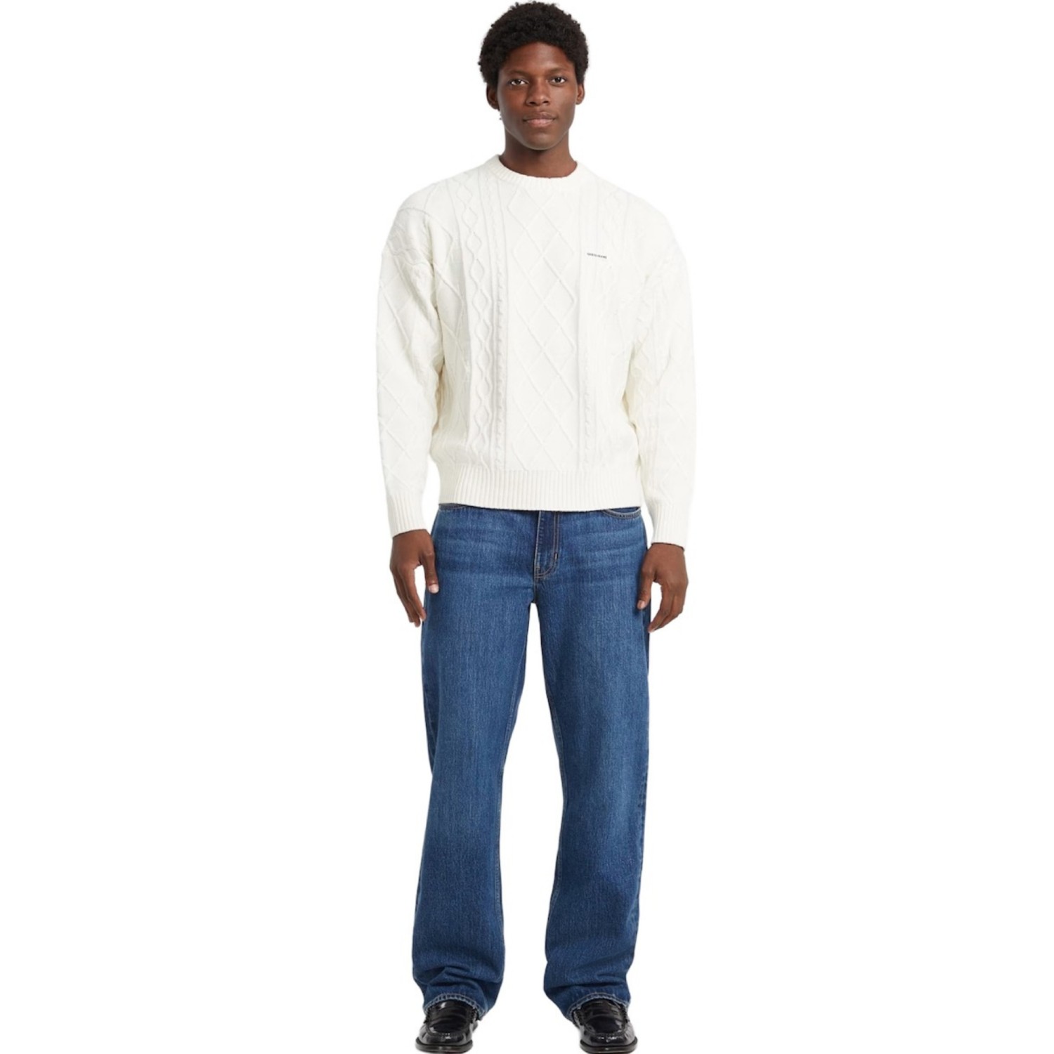 Ανδρικό Πλεκτό Πουλόβερ με Σχέδιο Cable Knit GUESS