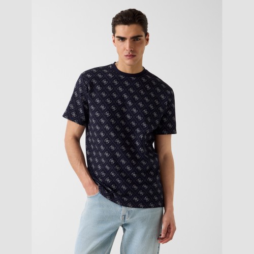 Ανδρική Κοντομάνικη Μπλούζα με Print 4G GUESS