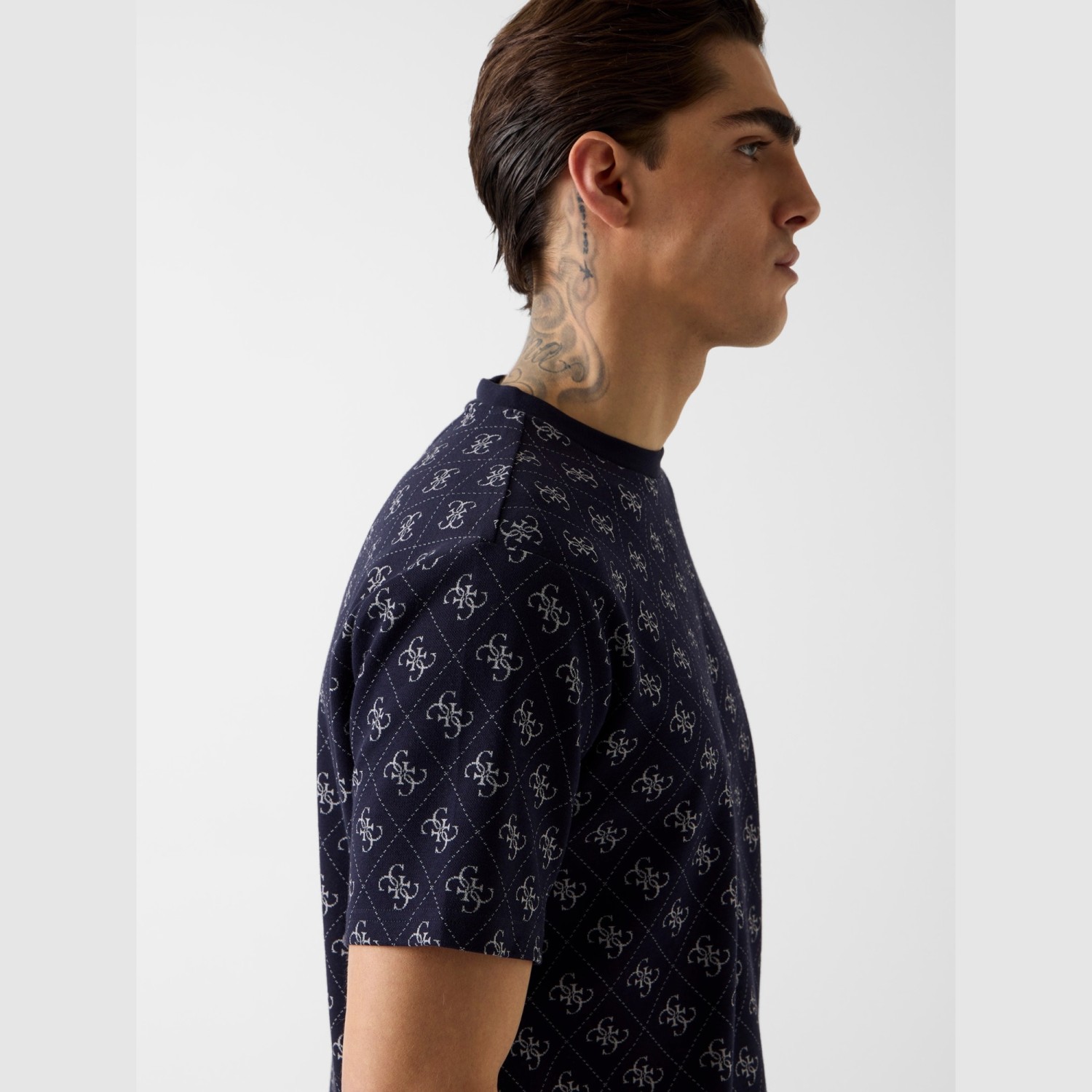 Ανδρική Κοντομάνικη Μπλούζα με Print 4G GUESS