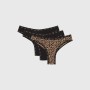 Γυναικεία Σλιπ Brazilian με Print Λεοπάρ GUESS Σετ 3 Τεμαχίων