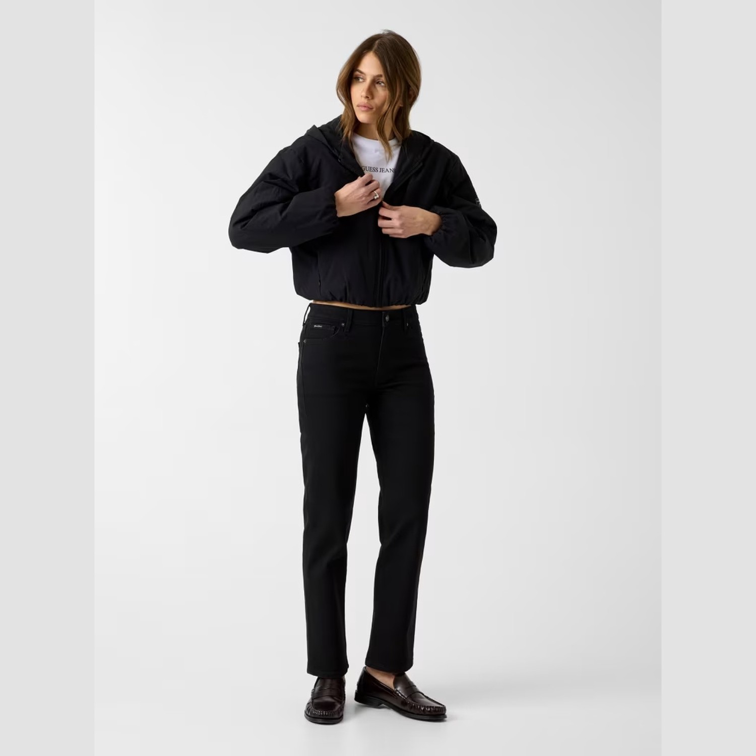 Γυναικείο Τζιν Παντελόνι Straight Line Mid Rise GUESS