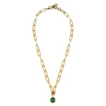 Dyrberg/Kern κολιέ σε χρυσό τόνο με λεπτομέρειες σε σμαραγδί Dyrberg/Kern κολιέ σε χρυσό τόνο με λεπτομέρειες σε σμαραγδί