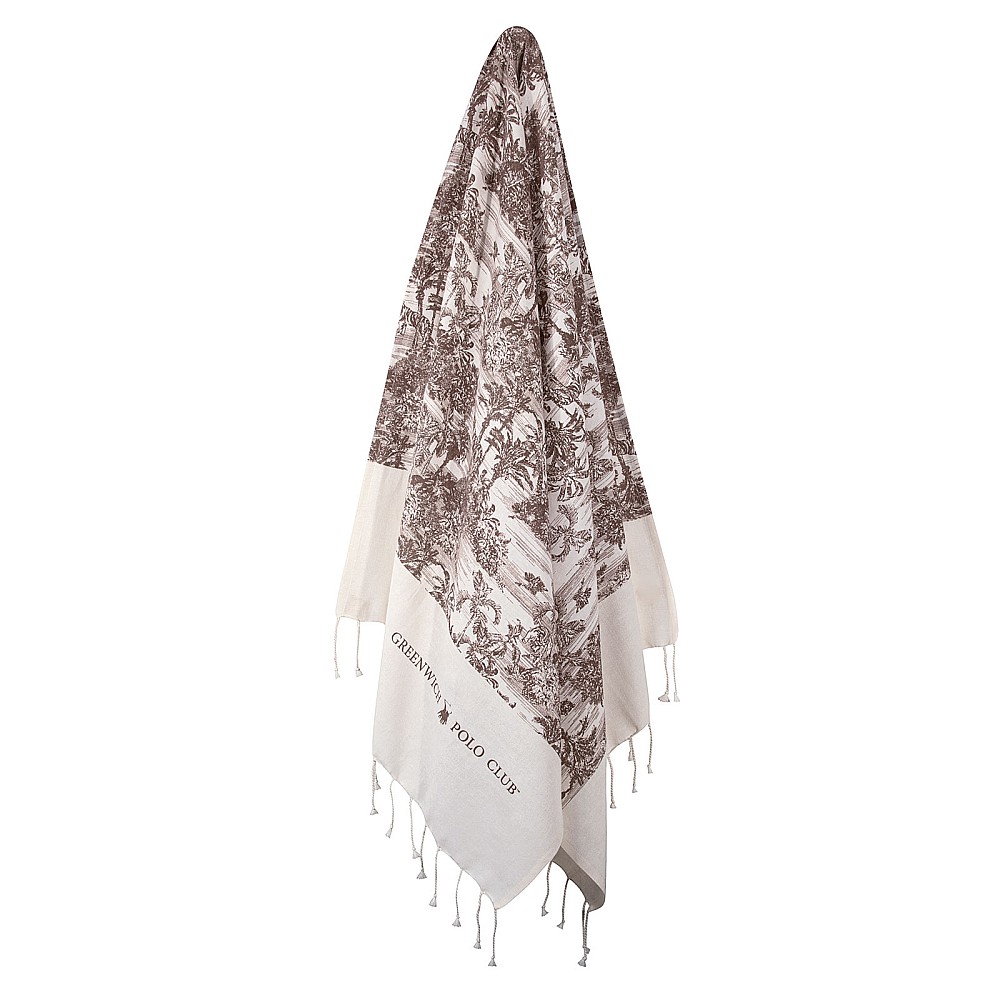 GREENWICH POLO CLUB PAREO PRINTED 80Χ180 3668 BROWN