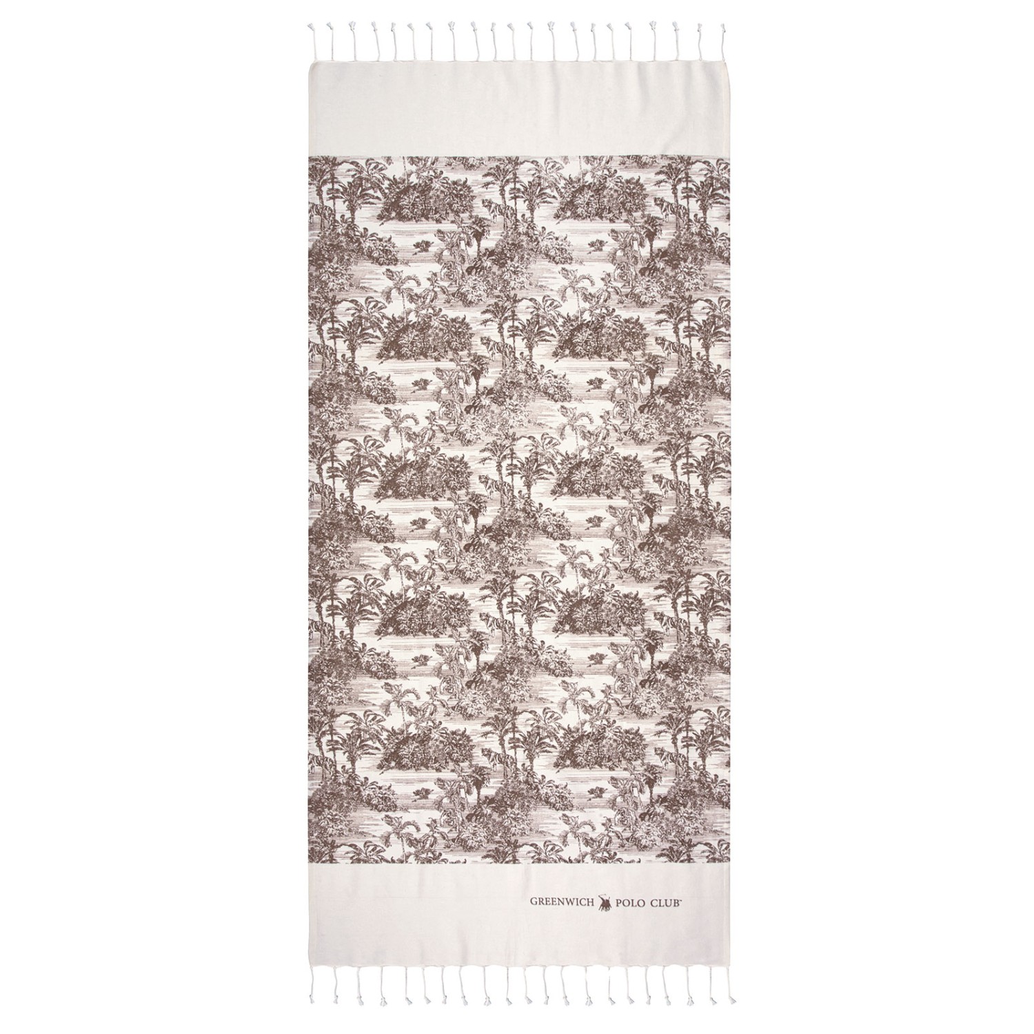GREENWICH POLO CLUB PAREO PRINTED 80Χ180 3668 BROWN