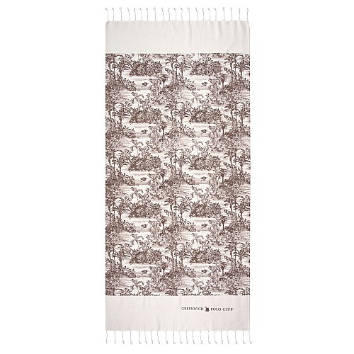 GREENWICH POLO CLUB PAREO PRINTED 80Χ180 3668 BROWN