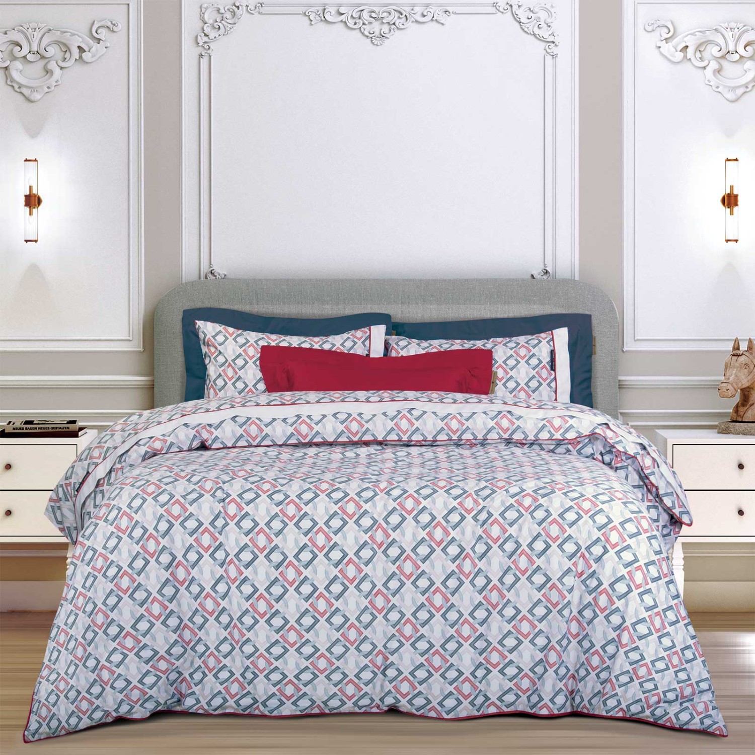 GREENWICH POLO CLUB ΣΕΤ ΣΕΝΤΟΝΙΑ ΥΠΕΡΔΙΠΛΑ ESSENTIAL 2269 BLUE, RED