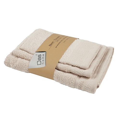 DAS HOME ΣΕΤ ΠΕΤΣΕΤΕΣ 3ΤΕΜΑΧΙΩΝ BEST 0833 TAUPE