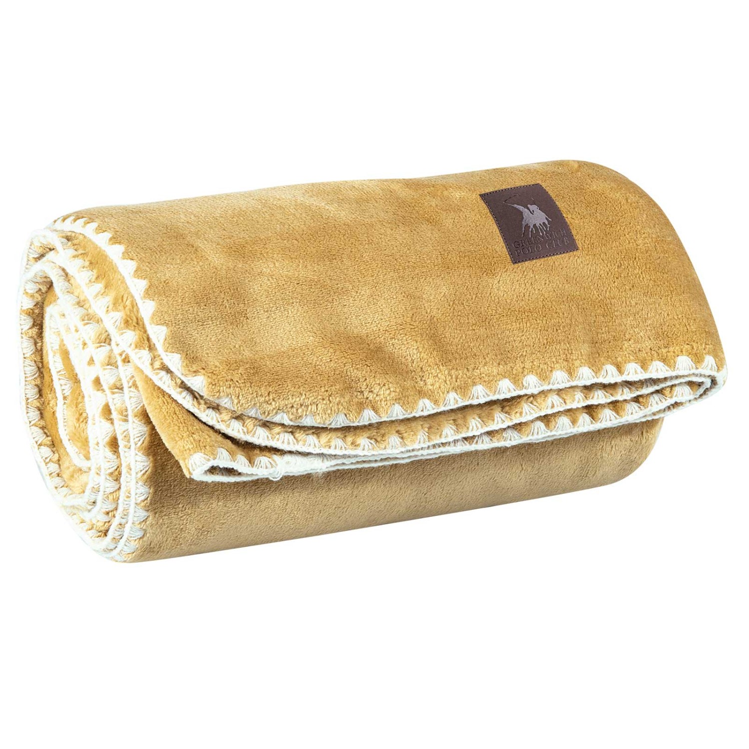 GREENWICH POLO CLUB ΚΟΥΒΕΡΤΑ ΚΑΝΑΠΕ FLEECE 130Χ170 ESSENTIAL 4441 OCHRE
