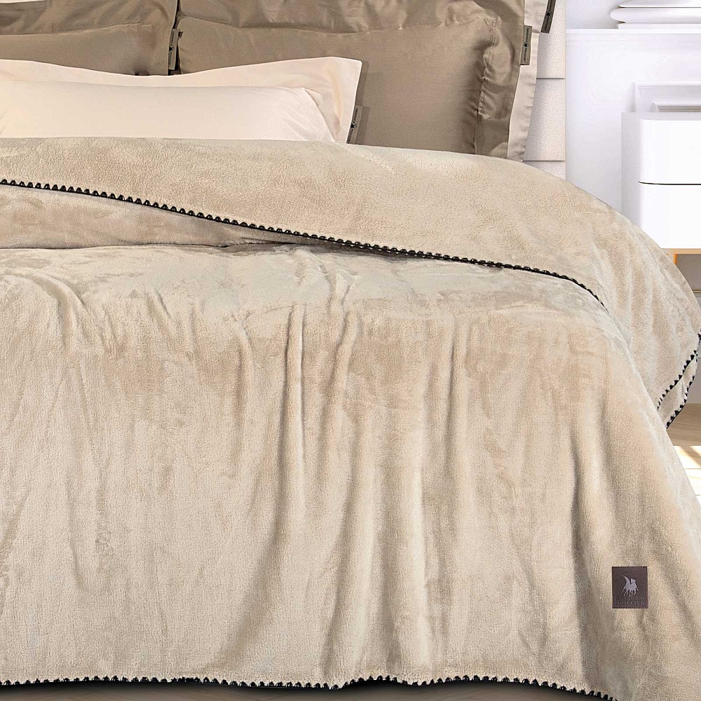 GREENWICH POLO CLUB ΚΟΥΒΕΡΤΑ FLEECE 220X240 ESSENTIAL 4438 BEIGE