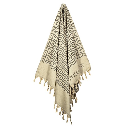 GREENWICH POLO CLUB PAREO FOUTA 90Χ170 4057 BEIGE, BLACK