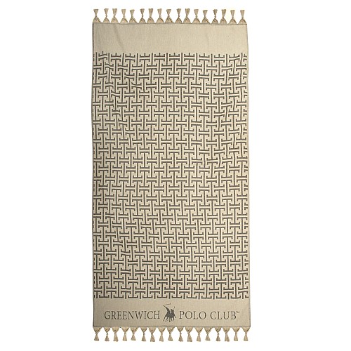GREENWICH POLO CLUB PAREO FOUTA 90Χ170 4057 BEIGE, BLACK