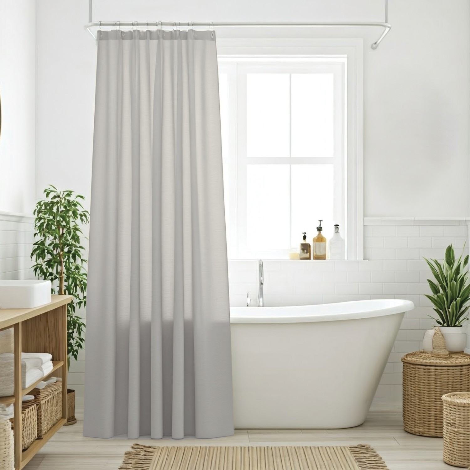 DAS HOME ΚΟΥΡΤΙΝΑ ΜΠΑΝΙΟΥ 240X180 0805 GREY