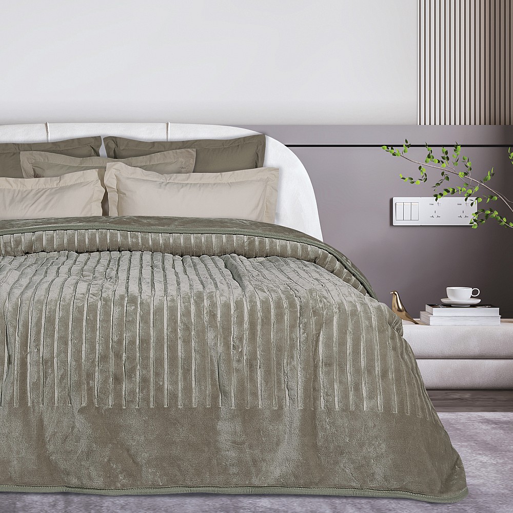 DAS HOME ΚΟΥΒΕΡΤΑ VELOUR ΥΠΕΡΔΙΠΛΗ 1350 TAUPE