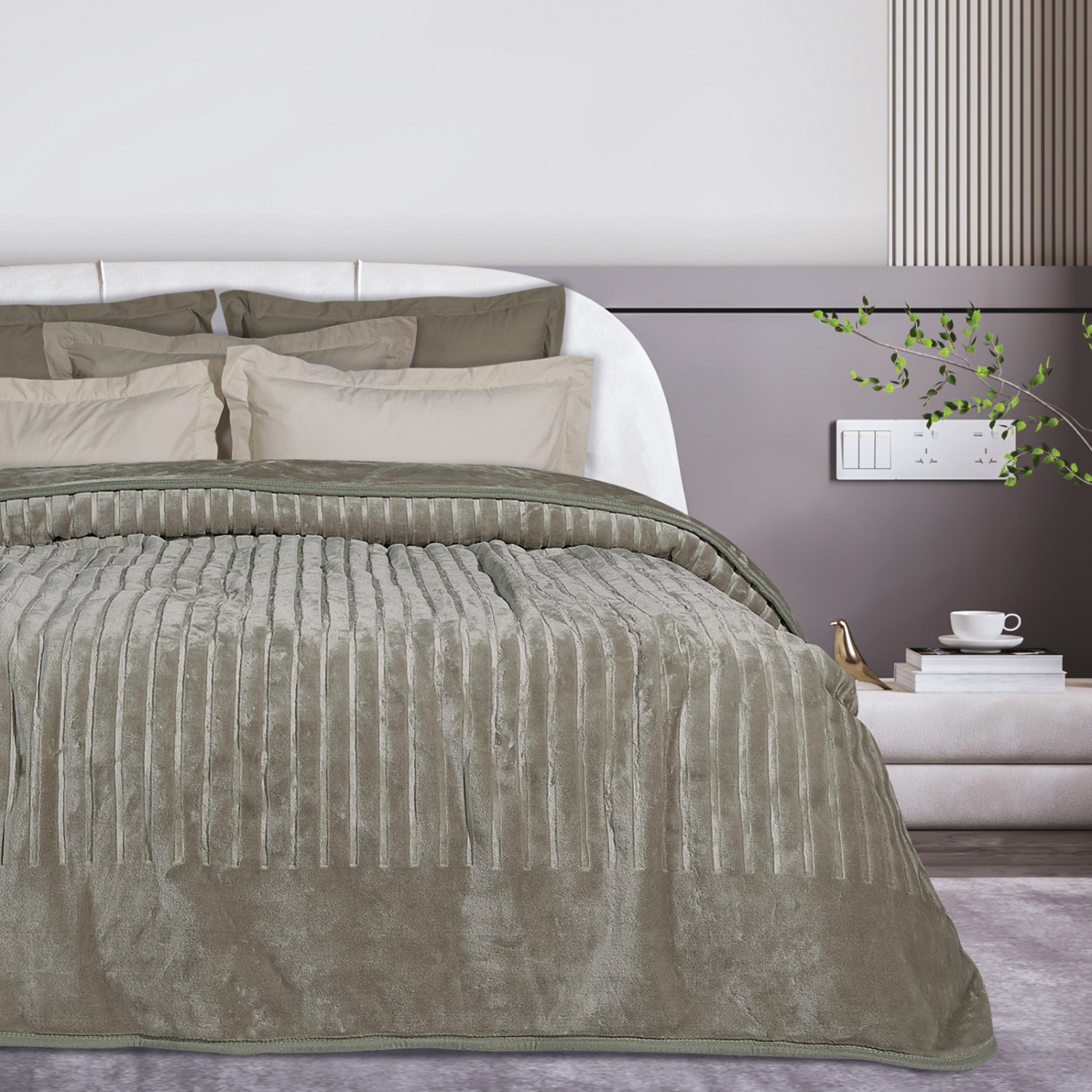 DAS HOME ΚΟΥΒΕΡΤΑ VELOUR ΥΠΕΡΔΙΠΛΗ 1350 TAUPE