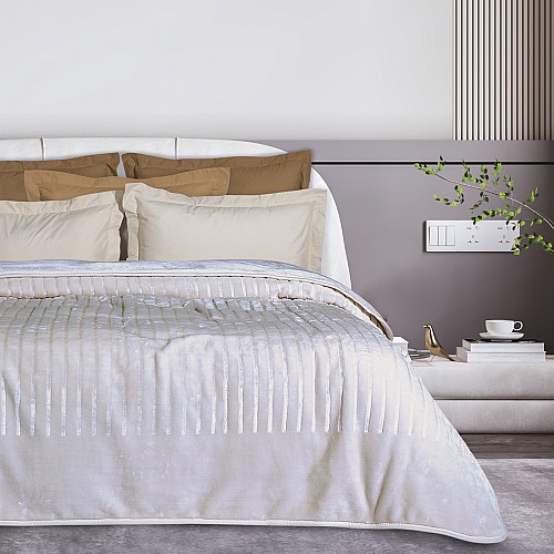 DAS HOME ΚΟΥΒΕΡΤΑ VELOUR ΥΠΕΡΔΙΠΛΗ 1351 BEIGE